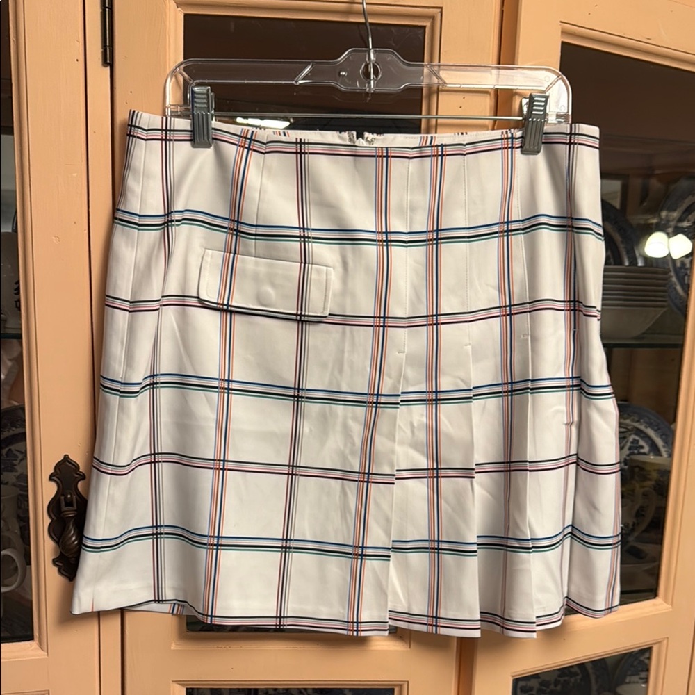 Tory Burch Plaid Pleated Golf Skirt